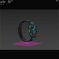 Modern Tactical Weapon Featuring Black Design Glowing Screen And Respiration Data Chart