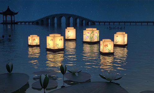 New Chinese River Lantern 3d model