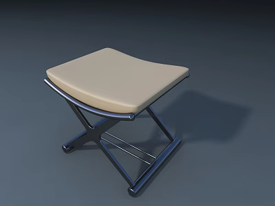 Elegant Modern Lounge Chair With Beige Cushion And Metal Frame Structure 3d model