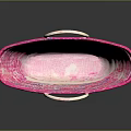 Handwoven Animal Themed Basket With Pink And White Stripes And Dual Handles