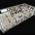Modern Spacious Retail Store Interior With Display Counters Shelves And Merchandise Arrangement