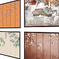 New Chinese background wall background wall decoration partition 3d model