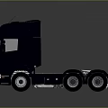Modern Heavy Duty Truck Cab Design With Multiple Wheels And Glossy Finish