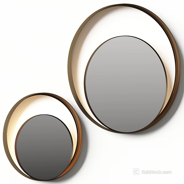 Modern Round Wall Lamps With Metal Frame And Soft Lighting Decorative Design 3d model 
