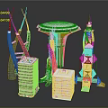 City Building Complex Showcasing Diverse Modern Futuristic Architectural Models And Geometric Structures