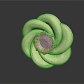 Elegant Gold Tone Spiral Petal Fashion Brooch With Clear Crystal Center