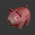 Sweet Pink Pig Shaped Piggy Bank With Gray Hooves And Pink Snout