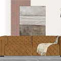 Modern double sofa multiplayer sofa 3d model