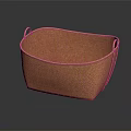 Brown Woven Storage Basket With Handles For Home Decor And Organization