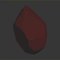 Glowing Pink Red Geometric Faceted Polyhedron on Smooth Reflective Surface