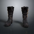 Black Leather Boots With Metal Buckles Stylish Design Durable For Daily Use