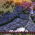 Aerial Planning Layout With Traditional Towers Organized Buildings And Green Spaces