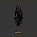 Decorative Bronze Horse Sculpture In Rearing Posture With Pedestal Base