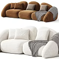 Modern Multiplayer Curved Sofa 3d model