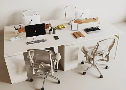 modern office desk and chair 3d model