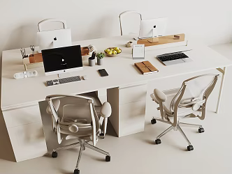 modern office desk and chair 3d model