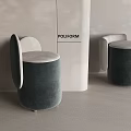 Cream Dressing Stool Makeup Stool Shoes Changing Stool Shoes Stool Fabric Soft Bag Low Stool Sitting Pier Backrest Round Bench 3d model