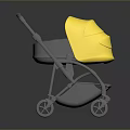 Stylish Modern Baby Stroller Design With Yellow Canopy And Gray Frame