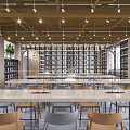 Book Art Library Space With Cozy Seats And Cloud Lamps