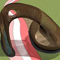 Unique Curved Landscape Seating With Intricate Woven Design For Outdoor Spaces