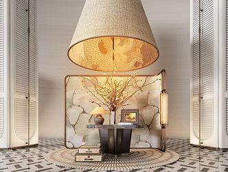 CCD Hotel End View Platform End View Platform Floriculture Glass Vase Green Plant Ornaments Moss Screen 3d model