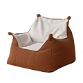 Cozy Brown Single Sofa With White Cushion Set of Two For Home Living Room