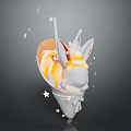 Magical Rabbit Character With Unicorn Horn And Starry Ice Cream Cone
