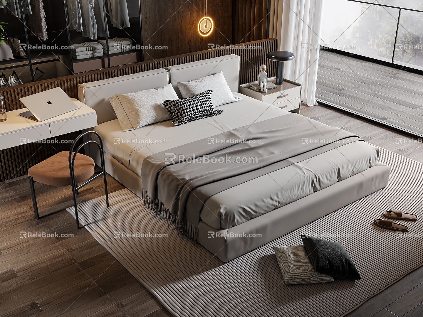 Modern Double Bed 3d model