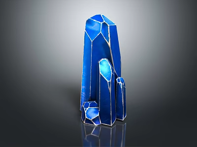 Modern Blue Geometric Decorative Ornament Set With Glossy Finish And Multiple Pieces 3d model