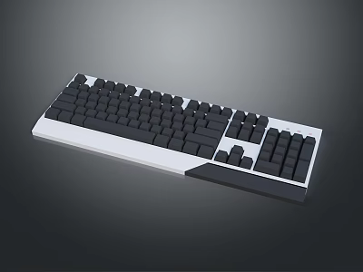 Modern Mechanical Keyboard With Black White Keycaps And Full Size Layout 3d model