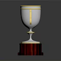 Premium Trophy With Silver Cup Body Golden Handles Red Wooden Base And Nameplate
