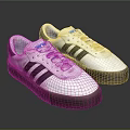 Comfortable White Low Top Sneakers With Black Stripes And Brown Sole