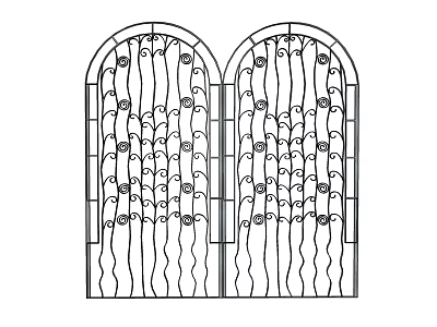 Modern Gate Iron Gate Outdoor Gate Entrance Iron Gate 3d model