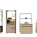 Modern Minimalist Wooden Sideboard Cabinets With Open Shelves Drawers And Glass Doors In Dining Room