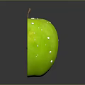 Fresh Green Apple Sliced in Half with Seeds and Water Drops