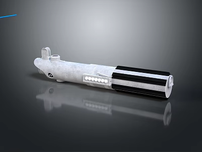 Modern 3D Weapon Model With White Body Black Stripes And Glowing Elements 3d model