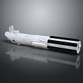 Modern 3D Weapon Model With White Body Black Stripes And Glowing Elements