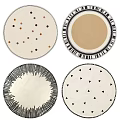 Various Pattern Round Rugs with Dots Stripes Triangles and Geometric Designs 3d model