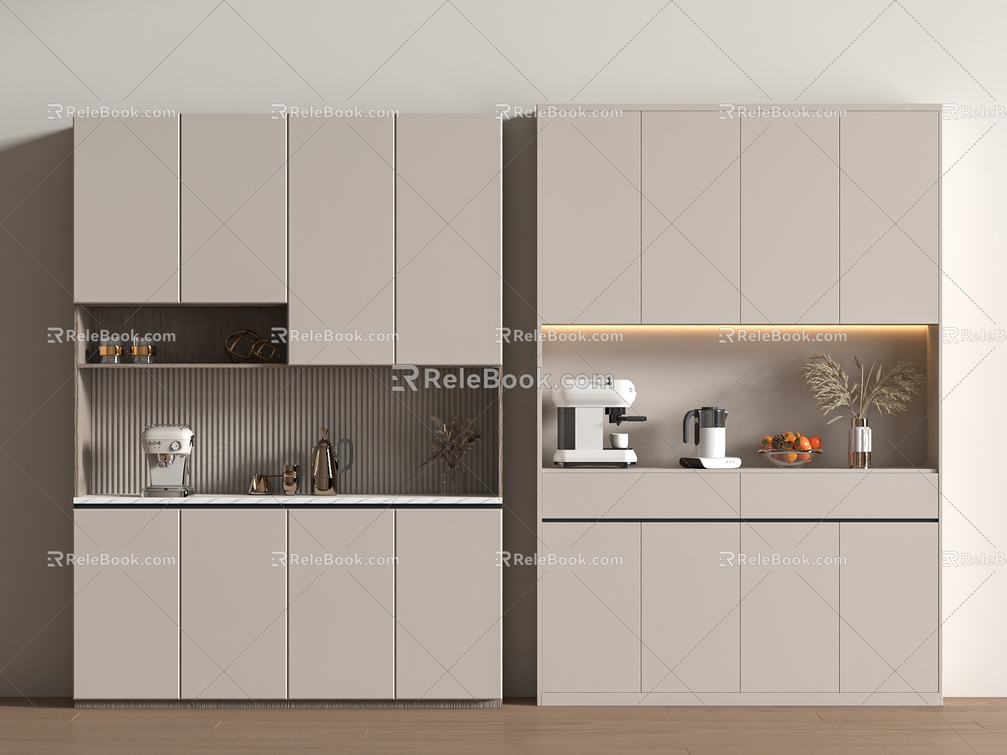 Modern Wine Cabinet High Cabinet Wood 3d model