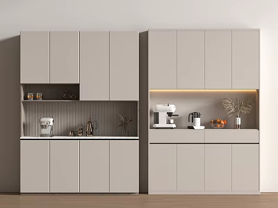 Modern Wine Cabinet High Cabinet Wood 3d model