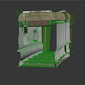 Architectural Scene Component With Wooden Roof Metal Frame And Staircase