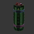 Cylindrical Black Green Household Electrical Appliance With Top Handle And Yellow Triangular Accent