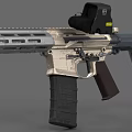 Modern Tactical Rifle With Scope Grip And Magazine In Beige Gray Design