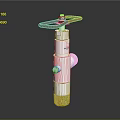 Industrial Valve With Silver Metal Body And Red Handwheel For Industrial Use
