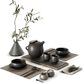 Modern Tea Set Tea Table Tea Cup Zen Tea Set Tea Pot Tea 3d model