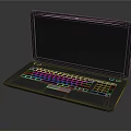 Black Laptop With Sleek Design Keyboard And Black Screen Electronic Device