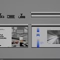 Projection Monitoring Setup With Surveillance Cameras Projector Screen And Keynote Mockups