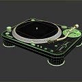 Modern Vinyl Turntable Daily Life Appliance With Black Body Tonearm And Control Buttons