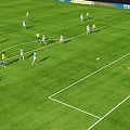 Modern football field multiplayer 3d model