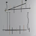 Elegant Modern Chandeliers With Geometric Metal Lines And Minimalist Hanging Design